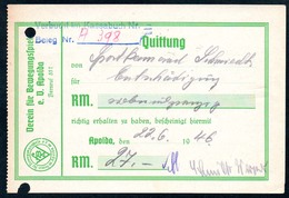 B5689 - Apolda - Verein F. Bewegungsspiel - Rechnung Quittung - 1900 – 1949