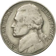 Monnaie, États-Unis, Jefferson Nickel, 5 Cents, 1964, U.S. Mint, Philadelphie - 1938-42: Pre-war Composition