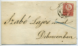 96313 HAJDUBÖSZÖRMÉNY 1872. 5Kr-os Szép Levél Debrecenbe Küldve, Hátoldalon Okmánybélyeggel - Used Stamps