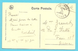 Kaart  Stempel VEURNE Op 9/12/1914 - Not Occupied Zone