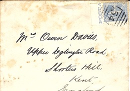 1895- Cover Fr. Y & T N°76  Canc. 54  To England - Brieven En Documenten