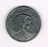 &-  HERDENKINGSMEDAILLE  KING JOHN - ROBA - RDOH - DIVA ( PANORAMA) 1972 ? - Monete Allungate (penny Souvenirs)