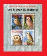 BURUNDI 2009 - HIBOU HIBOUX OWL OWLS BIRD BIRDS OISEAU OISEAUX NOCTURNE NOCTURNES - RARE - FULL SET - MNH - Unused Stamps