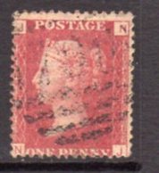 Great Britain GB QV 1858-79 1d Plate 110, Corner Letters NJ, Used, SG 43-4 - Gebraucht