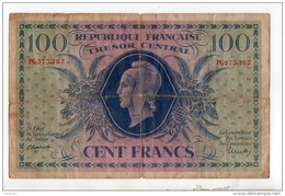 FRANCE . 100 Francs 1943 . Trésor Central . République Française . Type Marianne De Dulac - Réf. N°323F - - 1943-1945 Maríanne