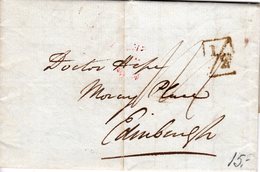 19 Sep 1838 Complete Letter From London To Edinburgh With 1/2 In  Block - ...-1840 Préphilatélie