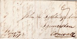 17 Nov 1817  Complete Letter From PLYMOUTH To Launceston - ...-1840 Precursores