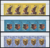 332 ARGENTINA: GJ.3096c + 3097a + 3098b, Strips Of 5 (top Part Of Each Sheet), Excel - Otros & Sin Clasificación