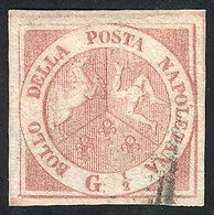 911 ITALY: Sc.1 (Sassone 2), 1858 ½G. (II Tavola, Plate II), Lightly Cancelled, Supe - Nápoles