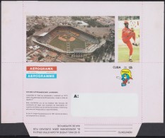 1991-EP-60 CUBA 1991 (LG1432) UNFOLDED POSTAL STATIONERY AEROGRAMME PANAMERICAN GAMES, BASEBALL, BEISBOL. - Lettres & Documents