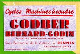 BUVARD & Blotting Paper : Cycles Machines A Coudre GODBER BERNARD GODIN  Rennes - Moto & Bicicletta