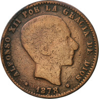 Monnaie, Espagne, Alfonso XII, 10 Centimos, 1878, Madrid, TB, Bronze, KM:675 - First Minting