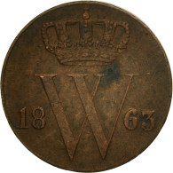 Monnaie, Pays-Bas, William III, 1/2 Cent, 1863, TTB, Cuivre, KM:90 - 1849-1890: Willem III.