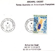 Taaf Crozet Base Alfred Faure Série Insectes 3 Timbres Oblitère Sur Fragment Du 1/1/1973 Couleur Normale Pour Le 3ieme - Used Stamps