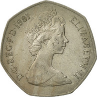 Monnaie, Grande-Bretagne, Elizabeth II, 50 New Pence, 1981, TB+, Copper-nickel - 50 Pence