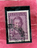 ARGENTINA 1957 OFICIAL STAMPS OVERPRINTED SERVICIO OFFICIAL ESTEBAN ECHEVERRIA PESOS 2p USATO USED OBLITERE' - Service