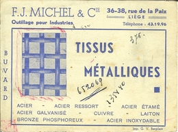 Buvard De Liège " Tissus Métalliques  - F.J.michel " - I