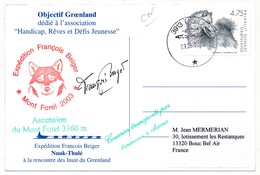 GROENLAND - Expédition François Beiger "A La Rencontre Des Inuits Du Groenland" - An 2000 - Carte Signée - Altri & Non Classificati