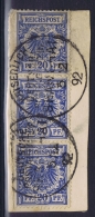 DP CHINA: Mi V48 Vorlaufer  Strip Of 3  Shanghai 1892 - China (offices)