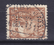 Denmark Perfin Perforé Lochung (F14) 'F.D.B.' Foreningen For Danmarks Brugsforeninger, København (Mi. 208 I) Karavelle - Plaatfouten En Curiosa