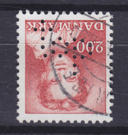 Denmark Perfin Perforé Lochung (T25) 'top' Topsikring, København (Mi. 754) Margrethe II. Stamp (2 Scans) - Plaatfouten En Curiosa