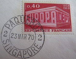 A125 - ✉️ - CàD : PAQUEBOT SINGAPOUR 22 MARS 1970 - PAQUEBOT " VIENNE " DES MESSAGERIES MARITIMES - Schiffspost