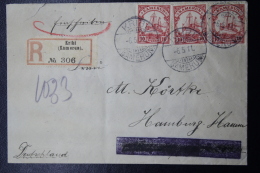 Deutsche Post In Kamerun Einschreiben Brief 1911 Kibris -> Hamburg  3x Mi 22 - Cameroun
