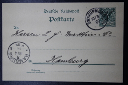 Deutsch Sudwestafrika Postkarte P5  SWAKOPMUND -> HAmburg  1900 - Sud-Ouest Africain Allemand