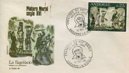 Andorre,Andorra ;  FDC 1968 " Fresques De La Maison Des Vallées " - Brieven En Documenten