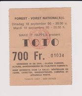 Concert TOTO 18 Septembre 1990 à Forest National  B. - Concert Tickets