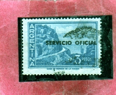 ARGENTINA 1960 SERVICIO OFICIAL OFFICIAL SERVICE CATAMARCA CUESTA DE ZAPATA SLOPE PESOS 3p USATO USED OBLITERE' - Service