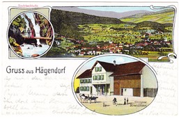 Um 1908 Gelaufene Ansichtskarte Restaurant Zum Schweizerhaus , Gruss Aus Hägendorf - Hägendorf