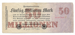 Germany, Reichsbanknote, 50 Million Marks From 1923 - 50 Mio. Mark