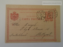 D161084  Romania Postal Stationery  -1896   Bucuresti Hotel Frascati  - Stuttgart - Briefe U. Dokumente