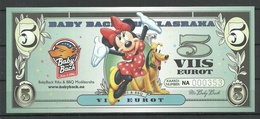 ESTLAND ESTONIA 5 EUR BBQ Advertising Geld Money Walt Disney Minnie Mouse 2018 UNC - Estonie