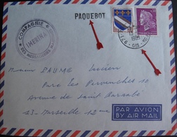 A140 - ✉️ - CàD : POINTE A PITRE (GUADELOUPE) 13 FEV.1969 - MARQUE LINEAIRE PAQUEBOT  > MARSEILLE - Maritieme Post