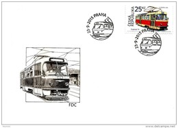 2 FDC Véhicules Historiques 2015 : Tram Tatra 1963 Et Bâteau Vapeur Roues à Aubes DIETRICH 1891 - FDC