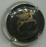 CAPSULE-CHAMPAGNE JACQUART N°20 Cheval Or, Contour Métal, Striée, Patte Arrière Sur Le J - Jacquart