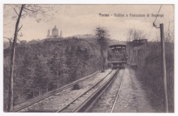 Torino - Collina E Funiculare Di Superga (Locomotore Agudio 2, Crémaillière) Pas Circulé, Carte Recollée - Transportmiddelen