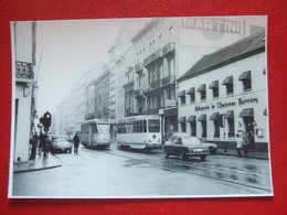 BELGIQUE - BRUXELLES -  ANVERS  PHOTO 15 X 10 - TRAM - TRAMWAY - LIGNE  92 - 22 FEV 1974 * PATISSERIE ANCIENNE BARRIERE - Public Transport (surface)