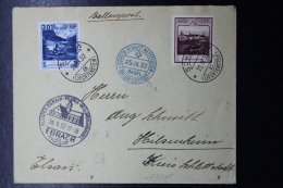 Liechtenstein: Ballonpost  1932 GORDON BENNETT  Basel -> Ebrach   Mi 99 + 104  Mi Fl Nr 42 - Lettres & Documents
