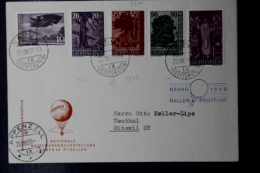 Liechtenstein Ballonpost Vaduz - Appenzell - Gibswil 1959 - Brieven En Documenten