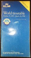 KLM Timetable October 31, 1993 - March 26, 1994 - Monde