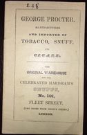 Royal Family Ottoman Sultan The Pope - George Procter Tobacco Snuff Cigars 1844 - Books