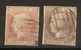 Espagne _ Isabelle II_  Non Dentelé  (1851 ) N°12/13 - Gebruikt