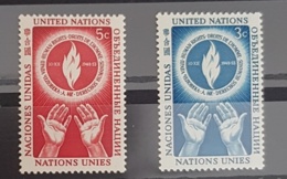 NATIONS UNIES, Mains, Main, Hand, Mano. Droits De L'homme. Yvert 21/22 ** MNH - Neufs