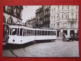 BELGIQUE - BRUXELLES - PHOTO 14.5 X 10 - TRAM - TRAMWAY  -  LIGNE  90 - REMORQUE - BARRIERE DE ST GILLES - - Public Transport (surface)