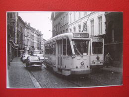 BELGIQUE - BRUXELLES - PHOTO 13.5 X 9.8 - TRAM - TRAMWAY - BUS -  LIGNE  35 - REPRODUCTION . - Public Transport (surface)