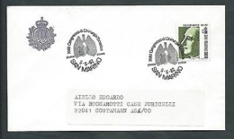 1982 SAN MARINO BUSTA SPECIALE CONGRESSO CHIRURGIA TORACICA TIMBRO ARRIVO - RSM6 - Briefe U. Dokumente