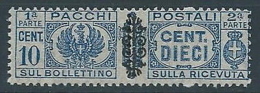 1945 LUOGOTENENZA PACCHI POSTALI 10 CENT MNH ** - RR13199-2 - Paketmarken
